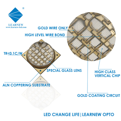R15MM 100W chip LED UV 2100mA Ống kính thạch anh LED UV công suất cao