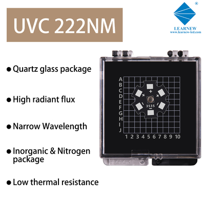 Chip LED SMD UVC 222nm 4040 1W 4.0x4.0mm với mô hình hiệu quả cao