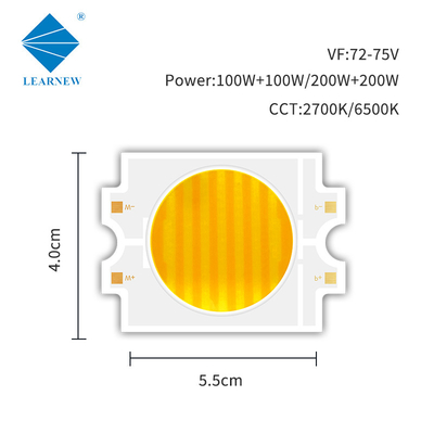 Chiếc chip LED Cob 4055 có độ mạnh cao Bi Color Led Cob Chip 200w + 200w 2700-6500k 72-75v