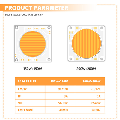5454 Bi-Color 2700k 6500k Cct Công suất cao 1500w 200w Cob Led Chip Module For Photography Lamp