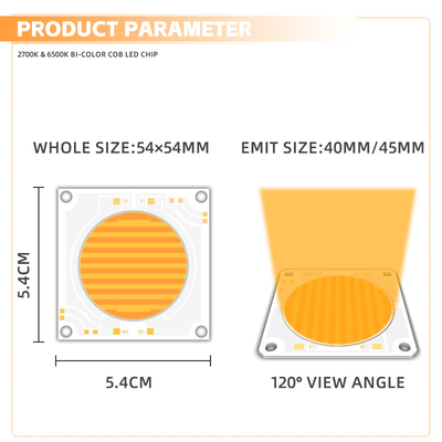 5454 Cob Chip nhiệt độ màu kép có thể tắt cho ánh sáng chụp ảnh và đèn sân khấu