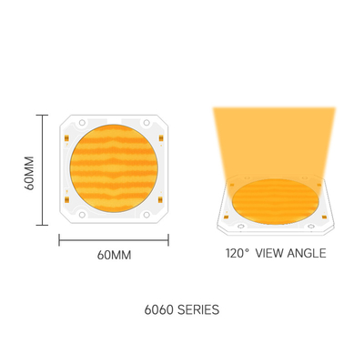 Bi màu Cob LED Chip 6060 CCT kép 2700K 6500K Cob Chip năng lượng cao 300W * 2 đèn LED