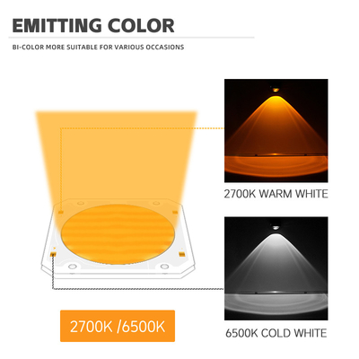 Bi màu Cob LED Chip 6060 CCT kép 2700K 6500K Cob Chip năng lượng cao 300W * 2 đèn LED