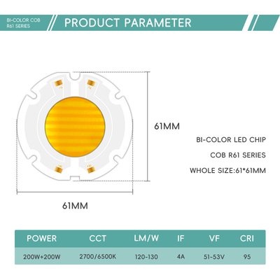 Giá nhà máy 60X60MM Bi Color LED Chip SMD LED Panel Full RGB Color Beads 200W Chip