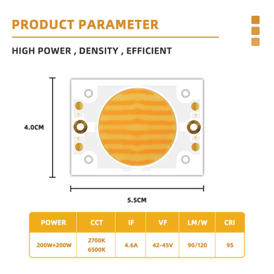 2700k 6500k Hiệu quả cao 200w 4055 SMD LED Chip màu trắng nóng phát thải màu trắng sáng cao