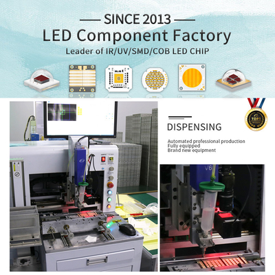 Chiếc chip SMD công suất cao 180W UV LED Light Quartz Lens 4050 620nm/460nm/520nm/2700K /6500K Chip LED 5 màu COB