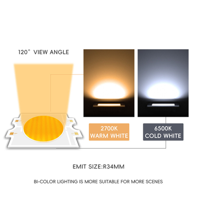 2700K + 6500K 4055 CSP LED Cob Chip có thể điều chỉnh màu sắc 100W 200W 300W COB LED Module CRI95