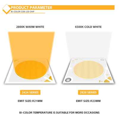 50W + 50W COB 2700k + 6500k có thể tắt Chip 28 * 28mm 1400mA Ra95 High Power LED Diode cho Downlight / Wash Light
