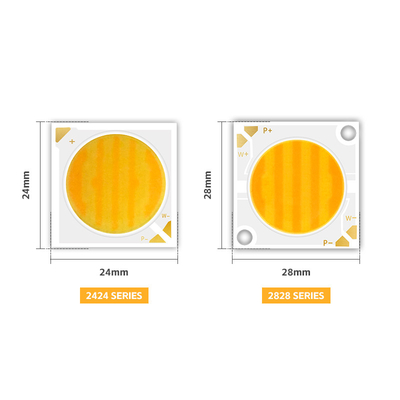 2424 Bicolor COB LED CCT 2700k đến 6500k CRI95 cao COB LED Chip Reflector Shape R21mm 40W+40W 100-110lm/w 1.1A 36-38V Đèn COB