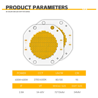600W RGBWW Flip Chip Factory tùy chỉnh High Out Put COB Led Chip