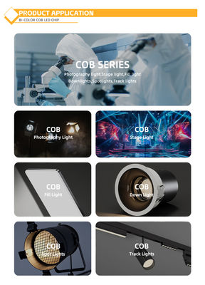 Bi-color High CRI COB LED 30W/40W/50W/80W 2in1 Đen ấm và lạnh Đen lạnh 2424 LED COB Chip