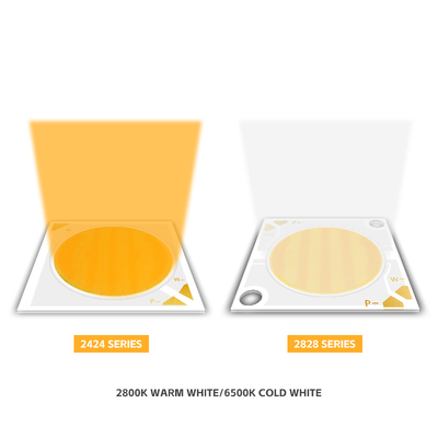 Chip LED hai màu 2424 Series 40W 40W 2800K/6500K CCT 100/110 LM/W 1100MA IF 36V-38V cho đèn chụp ảnh LED