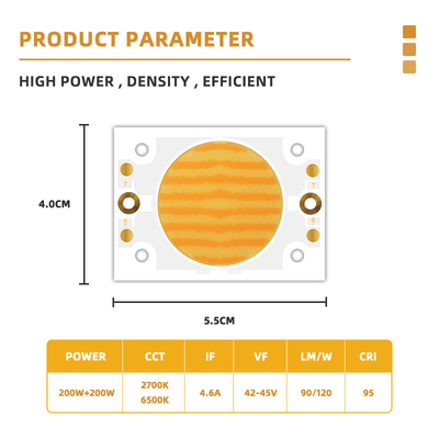 Chip LED COB hai màu 200W 4055 cho Đèn Chụp Ảnh 2700K/6500K