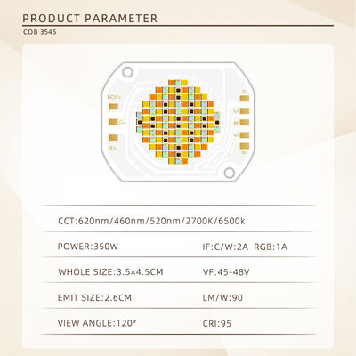 Chip LED COB 350W 2700K-6500K RGBCW Đa sắc có thể điều chỉnh với Góc nhìn 120° cho Đèn Sân khấu & Chụp ảnh