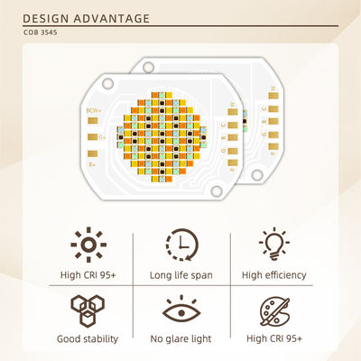 Chip LED COB 350W 2700K-6500K RGBCW Đa sắc có thể điều chỉnh với Góc nhìn 120° cho Đèn Sân khấu & Chụp ảnh