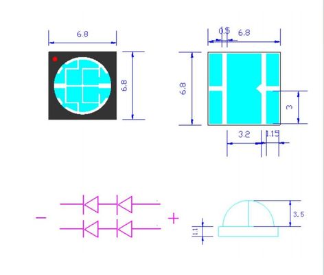Chip LED UVA phát xạ mạnh 10W UVA SMD6868 365nm Đèn màu tím UVA cho các ứng dụng khắc phục tia cực tím không nhìn thấy được