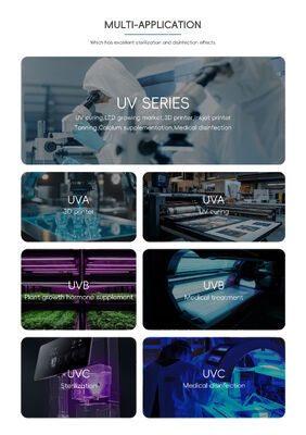 Chiếc chip LED UVA SMD3535 độ sáng cao 3W 395nm 405nm cho UV Curing và Sterilization 120 độ UV LED sử dụng công nghiệp thương mại