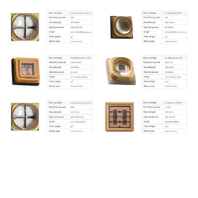 3W 365nm 3838 SMD 700mA 3V 60DEG UV UVA LED Diode Flexo Printing 385nm 60DEG 395nm LED Chip Curing 810-1500mW Máy in 3D