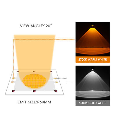 Chip LED COB Công suất cao 1200W 75-85V Ra95 2700K/6500K 18-21A*2 120x100mm cho Đèn Chụp ảnh Trắng Ấm Trắng kép có thể điều chỉnh độ sáng