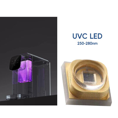 Đèn LED UVC 1W 225nm Công suất quang học 2-3mW 6-8V 150mA SMD 3.8mm LED UV-C Diode 60° Thấu kính vòm