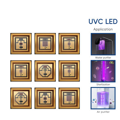 Đèn LED UVC 1W 225nm Công suất quang học 2-3mW 6-8V 150mA SMD 3.8mm LED UV-C Diode 60° Thấu kính vòm