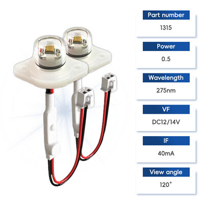 Hiệu quả cao ECO Giá UV UV-C DC12V UVC 275nm LED Module 0.5W 40mA IP68 DC24V Dòng lọc nước không khí 6-10mW