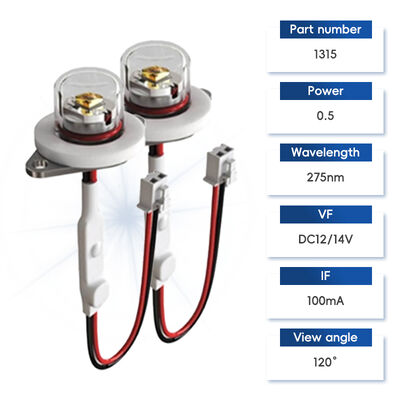 Hiệu quả cao ECO Giá UV UV-C DC12V UVC 275nm LED Module 0.5W 40mA IP68 DC24V Dòng lọc nước không khí 6-10mW