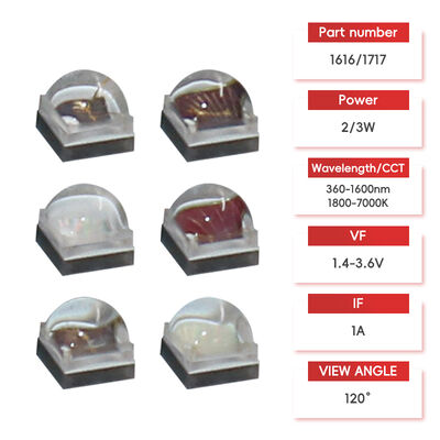 LEARNEW Chip LED công suất cao 2W 3W ALN đồng quang phổ rộng 1800K-700K 120 góc nhìn 2.8-3.4V Màu tùy chỉnh